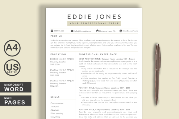 Download Clean Resume Template Word Pages - Resume template word Collection