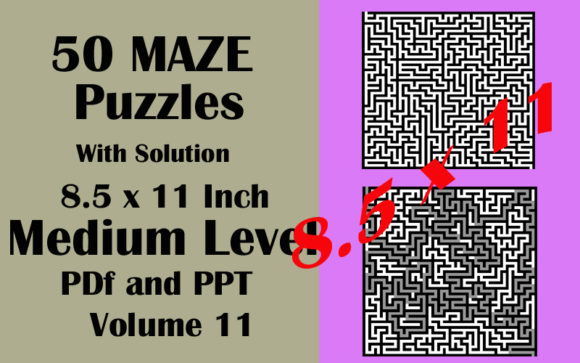 Download 50 Maze Medium Level 8.5x11 PDF PPTX V11 - Pptx Collection
