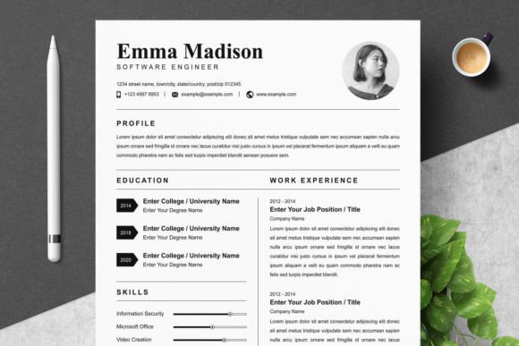 Download Clean &amp; Modern Resume Template Word - Resume template word Collection